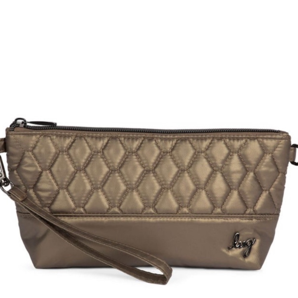 Lug Quilted Wristlet in Bronze